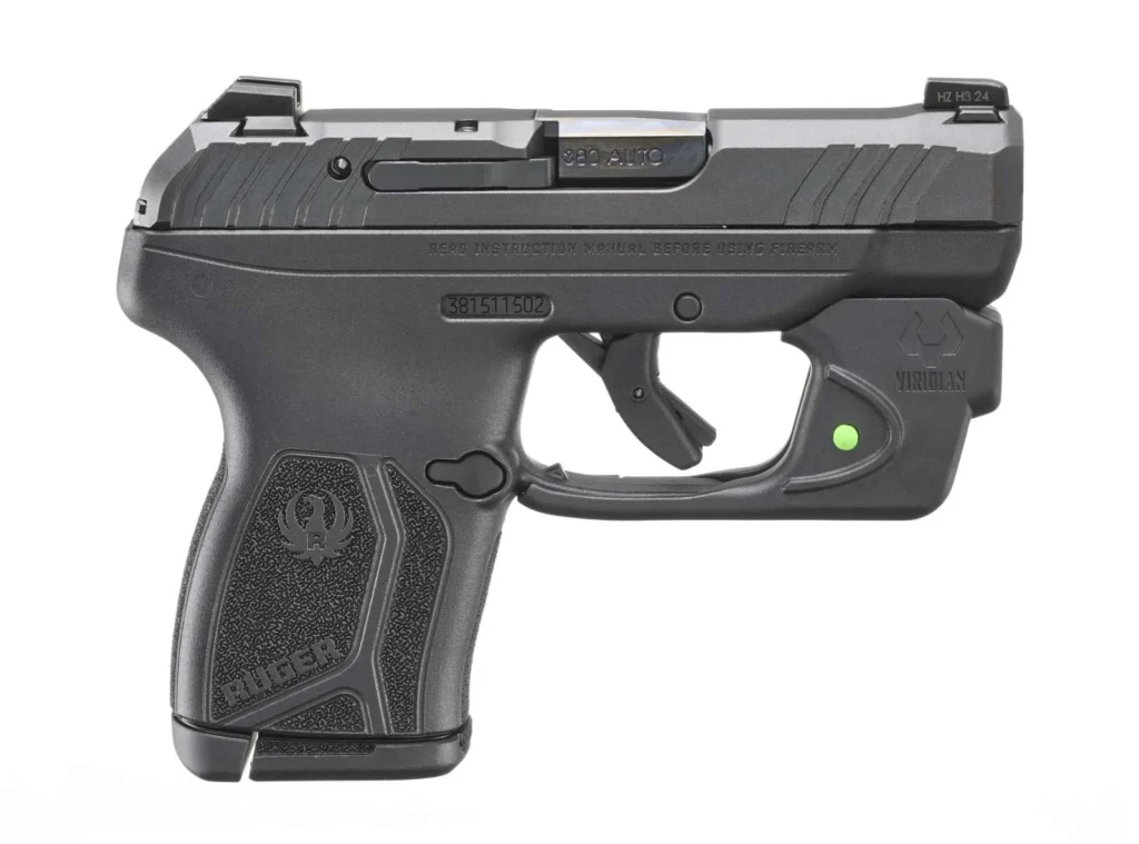 RUGER LCP MAX 380ACP 2.8" BBL, BLACK, VIRIDIAN E LASER, 1-10RD MAG